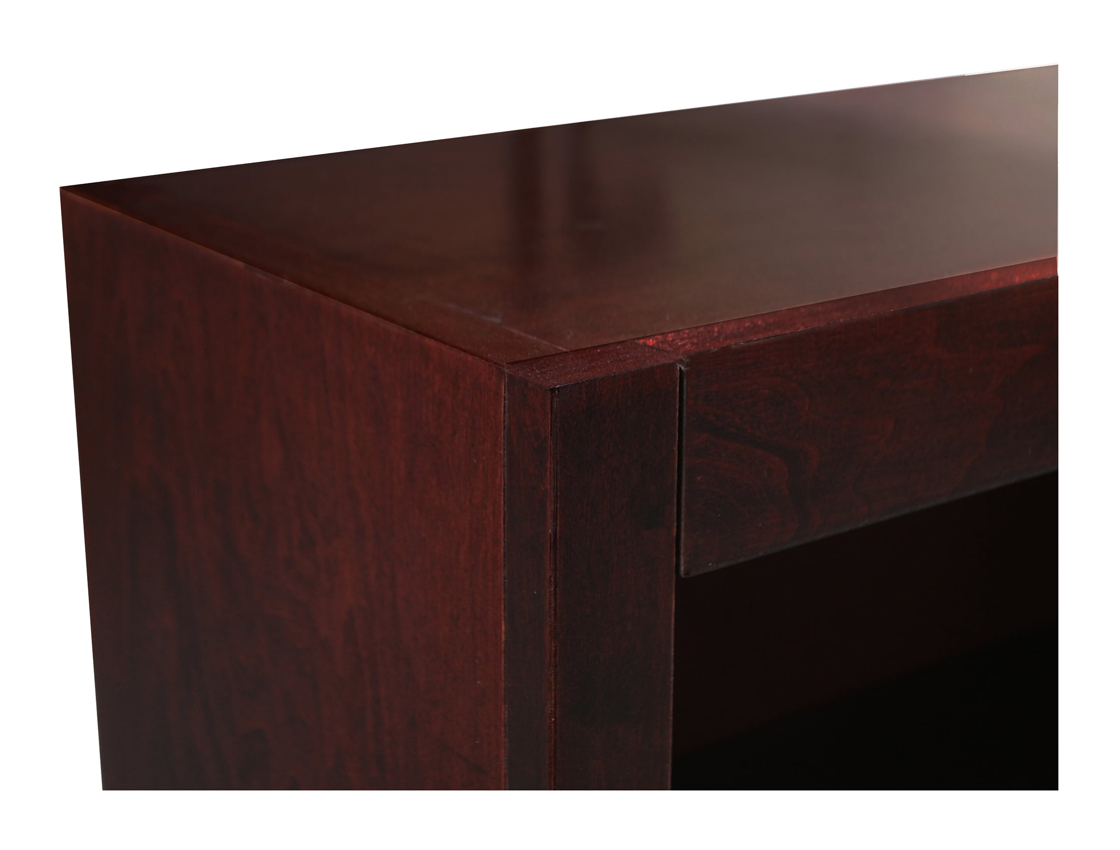 12 Shelf Double Wide Wood Bookcase, 84 inch Tall - Cherry Finish