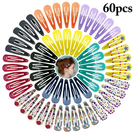 

Peaoy 60PCS Hair Barrettes Clips for Girl Non-Slip Metal Snap Hair Clip Accessories for Toddler Kid