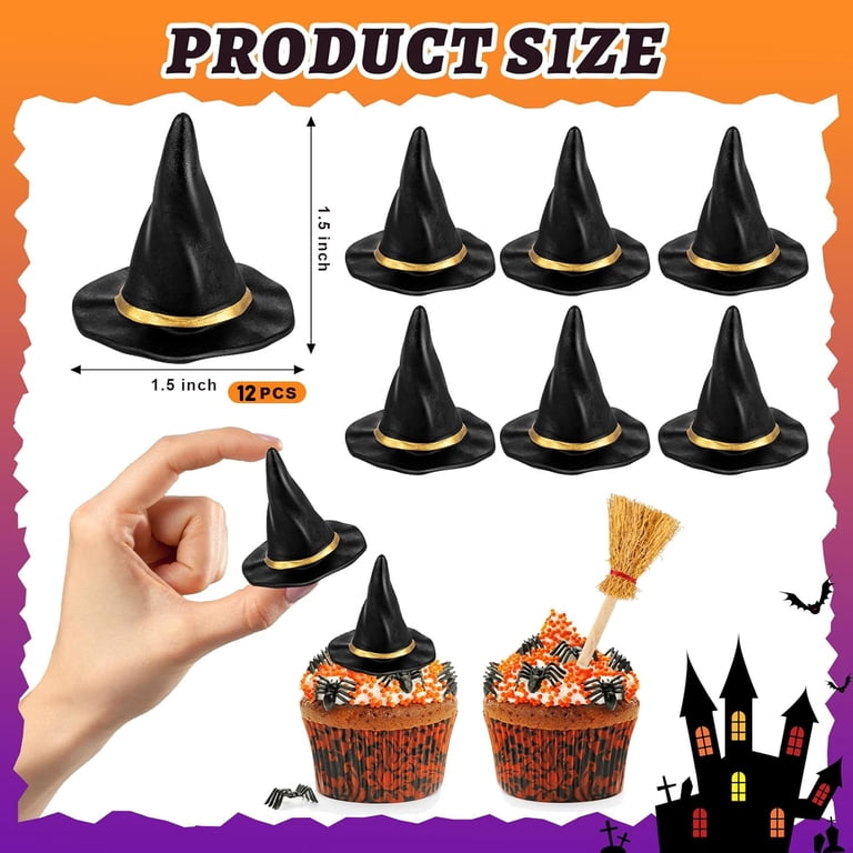 Mini Witch Hats 12 Pack Plastic Halloween Wizard Hats DIY Crafts Bottle Toppers Amazon.com: tiecawk 12Pcs Plastic Witch Hats Mini Halloween  main image 2