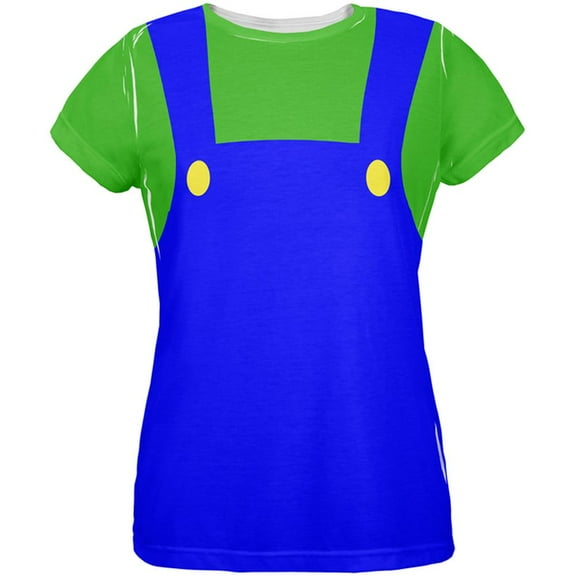Halloween Italian Green Plumber Costume All Over Womens T Shirt Multi LG