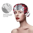 thumbnail image 4 of Kdxio Buffalo Plaid Forest Print Shower Cap for Women,Elastic and Reusable,Double Waterproof Layers Bathing Hat, 4 of 9