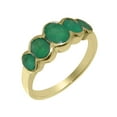 thumbnail image 1 of LBG British Made 9k Yellow Gold Natural Emerald Womens Band Ring - 33 size options - Size 5, 1 of 6