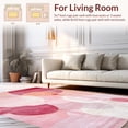 thumbnail image 2 of ODIKA 4'x6' Machine Washable Non-Slip Area Rug, Modern Petal Mosaic with Overlapping Rounded Shapes and Subtle Ombre Layers High Traffic Rug, Coral, 140978, 2 of 7
