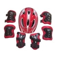thumbnail image 4 of Juego de 7 cascos de bicicleta para niños, equipo de protección para patinar en longboard rojo, 4 of 8