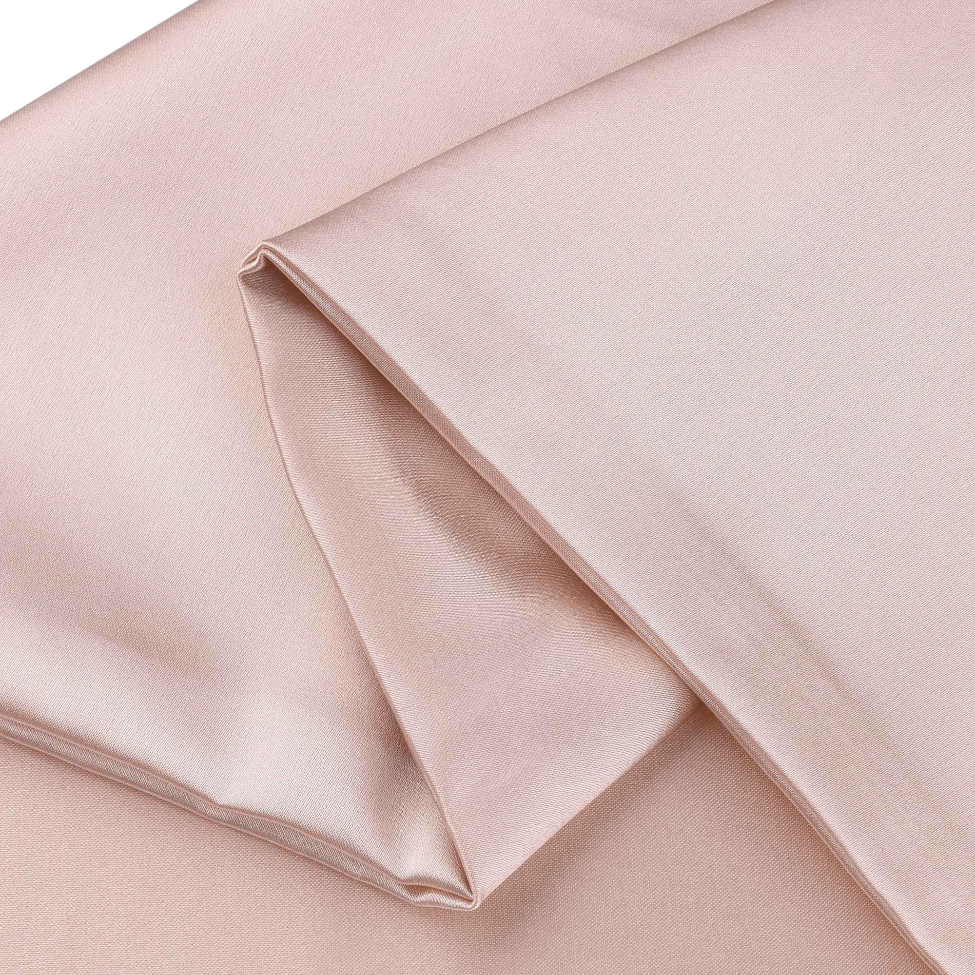 Unique Bargains Zipper Closure Satin Solid Pillowcase with Eye Mask Pink Queen