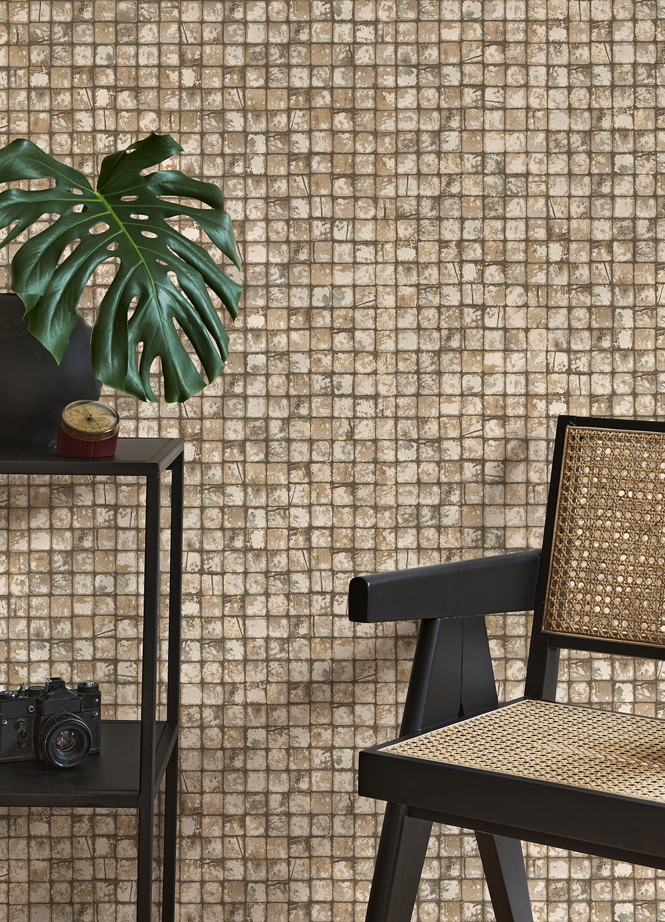 Advantage Kingsley Neutral Tiled Wallpaper