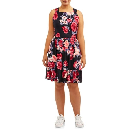 POOF Juniors' Plus Size Floral Printed Dress