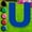 Black, variant on 20 x 15 in. Letter U Yard Sign, Blue
