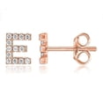 thumbnail image 1 of S925 Sterling Silver Zircon Stud Earrings 26 English Letter Zirconium Full Diamond Earrings --- Rose Gold E A107-38, 1 of 3