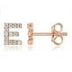 thumbnail image 1 of Pendientes de circonita de plata de ley S925, 26 letras inglesas, circonita, diamantes completos --- Oro rosa E A107-38, 1 of 3
