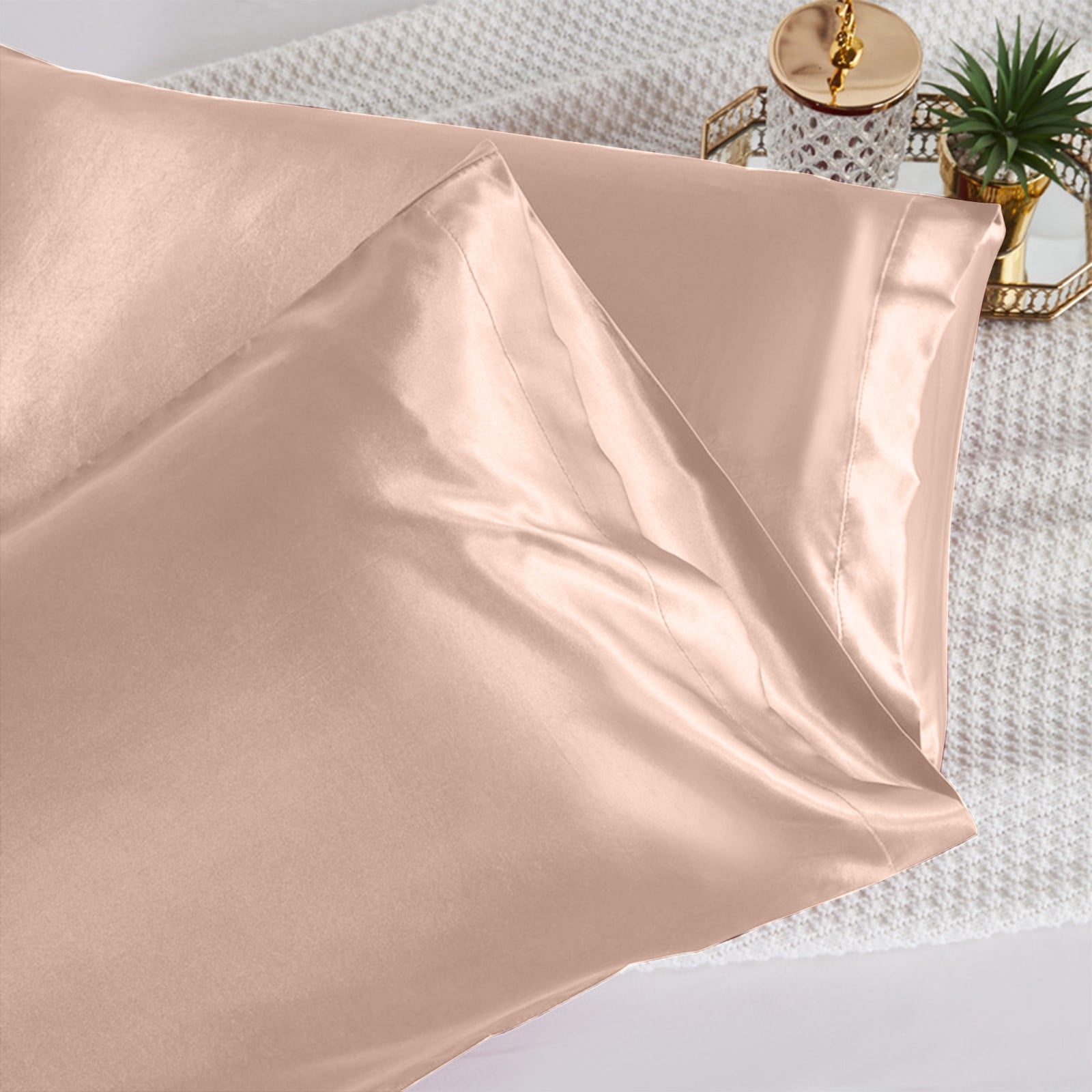 Silk Pillow Cases Satin Pillowcases 2 Pack, Ultra Smooth and Soft Breathable Cooling Silk Satin Pillowcase for Hair and Skin, Gifts for Women Men