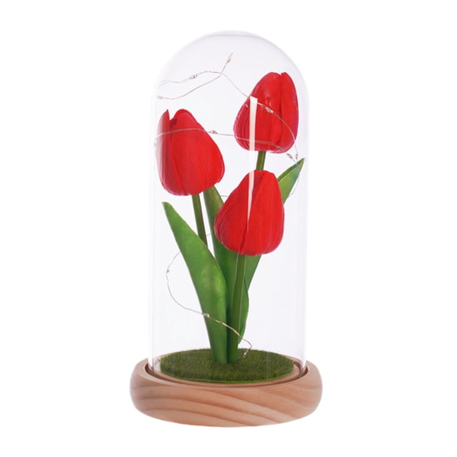 Lámparas para Dormitorios Luz Nocturna de Tulipán Luz de Tulipán Hecha a Mano Lámpara de Mesa de Dormitorio de Flores Inteligentes Luz de la Atmósfera Niños Niñas Lámparas de Mesa de Pareja para Dormi