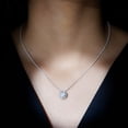 thumbnail image 4 of Rosec Jewels Lab Grown Diamond Cocktail Necklace for Women - Round Pendant with Chain (2 Carat, EF-VS Quality), 925 Sterling Silver, 4 of 8