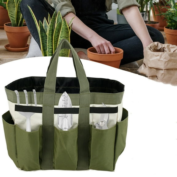 Everso Garden Tote Tool Bags Gardening Bag Outdoor Multi Pocket Garden Tool Kit Holder Bag Compact Hand Tool Gardeners Storage Bag Tote Organizer