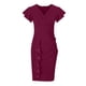 thumbnail image 4 of Vestidos Para Mujer Vestidos de Fiesta de Bienvenida Vestido de Fiesta de Noche Erógeno Sólido Cuello en V Volante Manga Corta Fruncido Odeerbi  ODB168262, 4 of 8