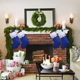 thumbnail image 5 of 12Pack Felt Blue Christmas Stockings, 14.2 Inches Personalized Christmas Stockings, White Cuff with Gold Trim DIY Christmas Stockings for Family Holiday Christmas Party Decorations, 5 of 9