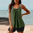 thumbnail image 6 of Sakmal Tankini Swimsuits Women Plus Size Full Coverage Swimwear Green Holiday Solid Womens Swimsuits L, 6 of 6