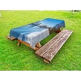 thumbnail image 1 of Winter Outdoor Tablecloth, Snow Covered Frozen Winter with Clear Open Sky Photograph Seasonal Image Print, Decorative Washable Fabric Picnic Table Cloth, 58 X 84 Inches,Blue White Brown, by Ambesonne, 1 of 2