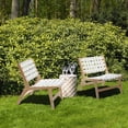 thumbnail image 4 of LuxenHome Natural Wood with White Leather Outdoor Patio Chair, 4 of 10