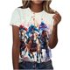thumbnail image 1 of Tops de Ajuste Suelto para las Mujeres Nueva Manga Corta Cuello Redondo Suéter Caballo Casual Impreso Camiseta, Ligero Top de Verano, 1 of 7