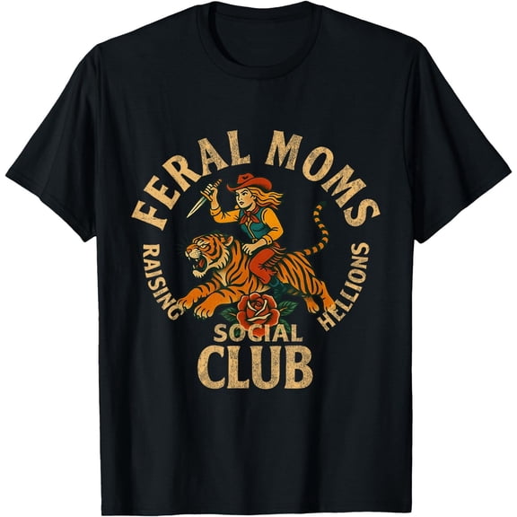 Feral Moms Club Mothers Day Feral Moms Social Club T-Shirt ,Unisex Tee