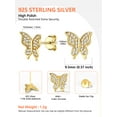 thumbnail image 4 of Silvora 18K Gold Plated Butterfly Earrings with Sparkling Zirconia Sterling Silver Butterfly Earring Studs Jewelry for Daughter Mom Wife, 4 of 7