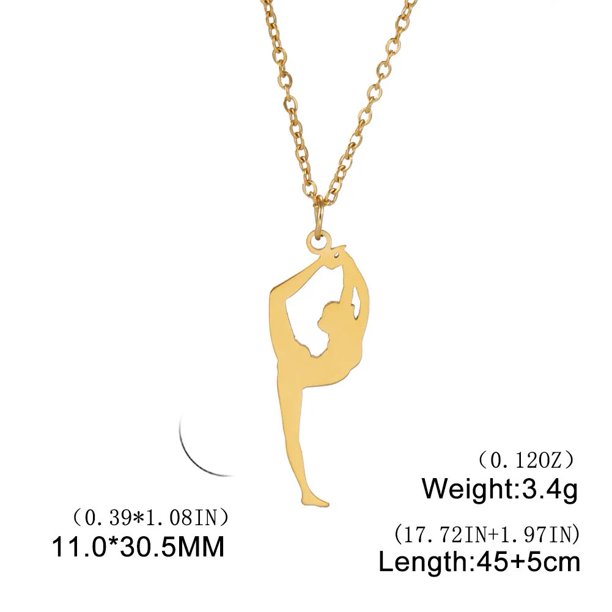 Collar con colgante geométrico de diseño para mujer, gargantilla de Gimnástico, cadena de gimnasio, joyería deportiva, regalos de aniversario