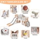 thumbnail image 3 of Durable 8-in-1 para niños pequeños playground activity set con slide climber y basketball hoop-indoor/outdoor play equipment para ages 1 to 3 (rosa y gray), 3 of 7