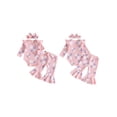 thumbnail image 2 of Loicainy Infant Baby Girl Fall Outfits 3 6 9 12 Months Flower Print Long Sleeve Romper Flare Pants Headband Clothes Set, 2 of 9