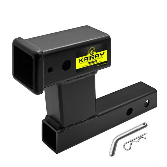 Trailer Receiver Hitch Riser Extender Adapter 6" Drop/Riser, 7" and 9" Extension Length, 2" Shank, 7500lbs Towing Capacity, Matte Black