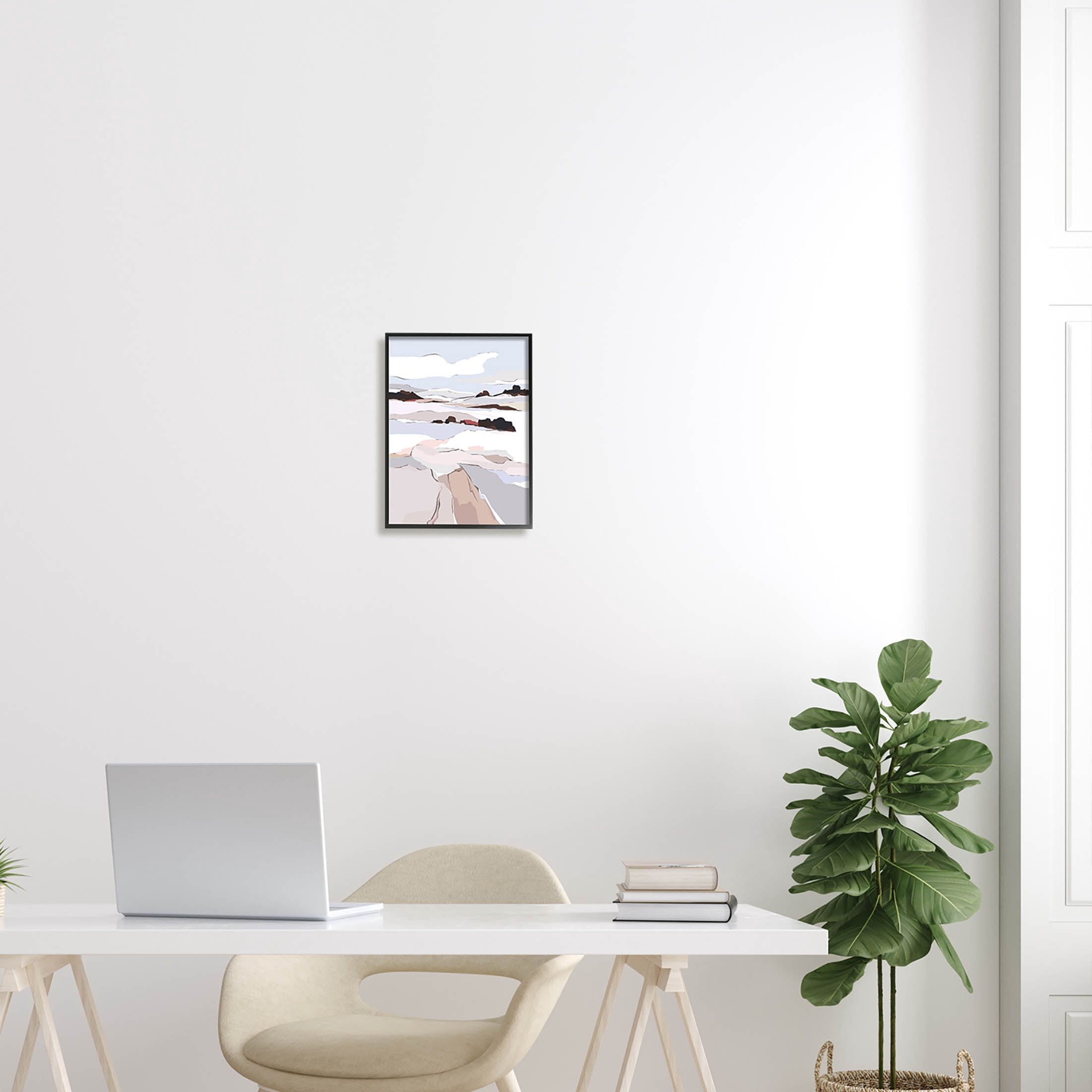 Stupell Industries Winter Mountain Abstract Landscape Graphic Art Black Framed Art Print Wall Art, Design by Nikita Jariwala