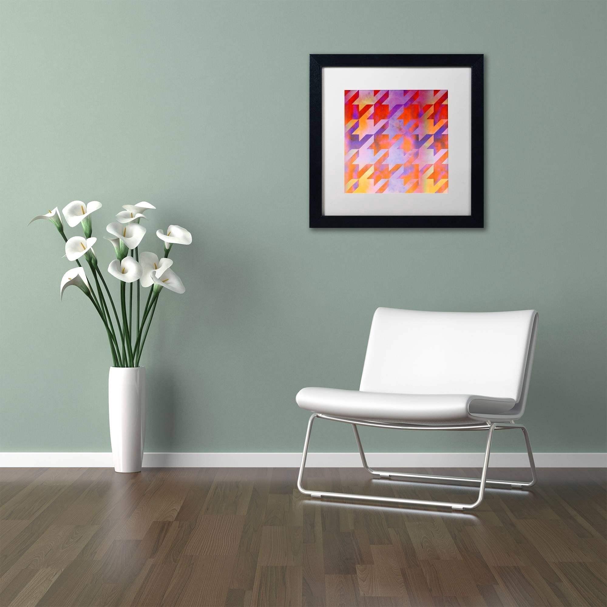 Trademark Fine Art "Houndstooth VIII" Canvas Art by Color Bakery White Matte, Black Frame