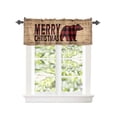 thumbnail image 2 of Kitchen Cafe Valance Curtain for Small Windows,Red Buffalo Plaid Bear Animal Rod Pocket Short Valances Vintage Wood Borad Window Treatment Panel for Living Room/Bedroom/Bathroom,42x12in, 2 of 9