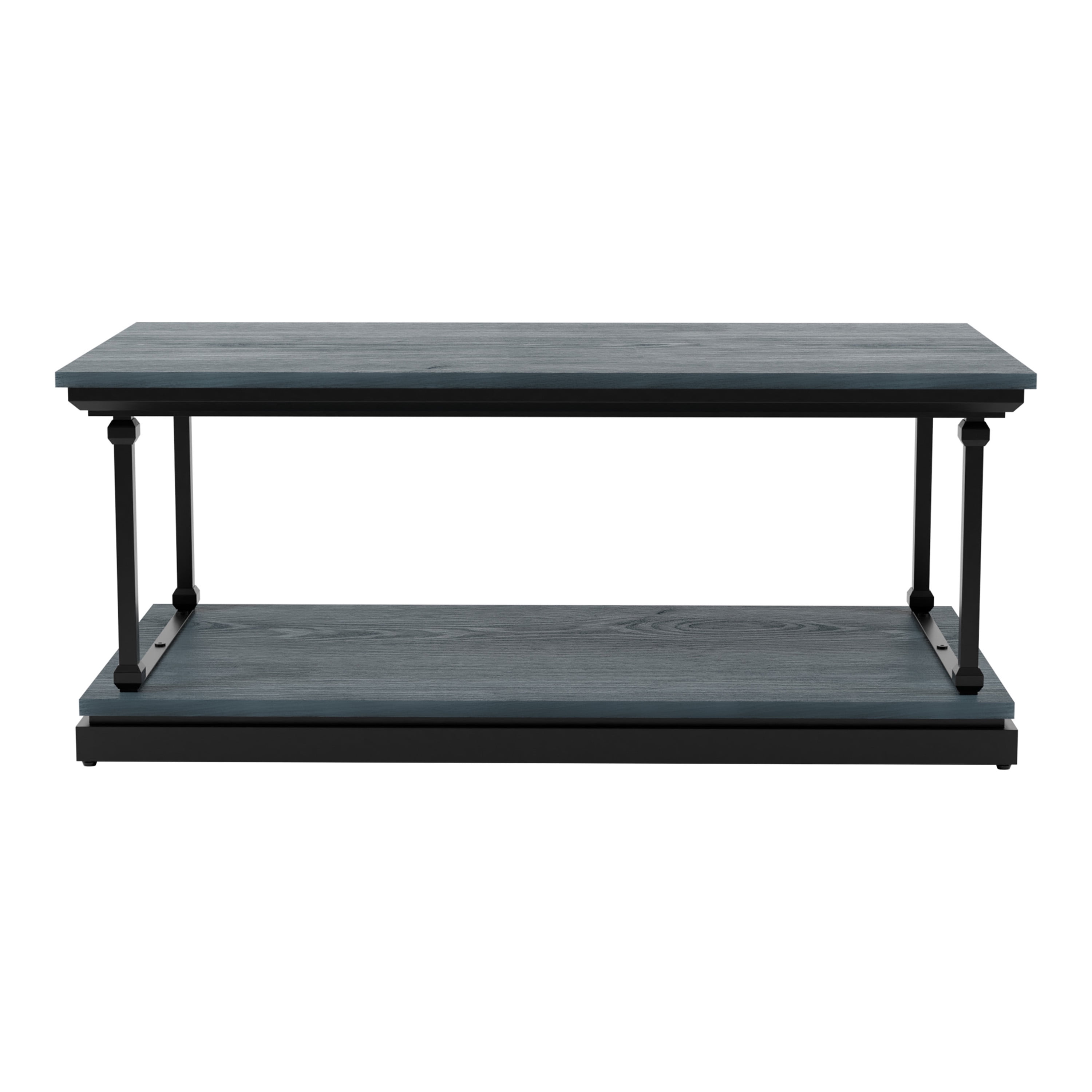 Furniture of America Laem 1-Shelf Coffee Table, Antique Blue