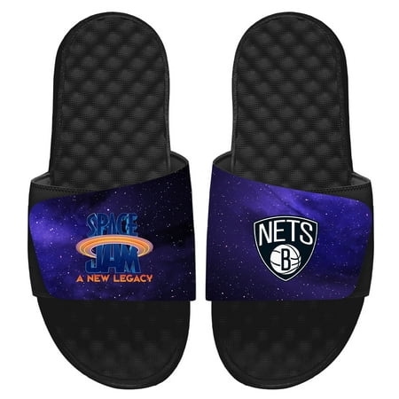 

Men s ISlide Black Brooklyn Nets Space Jam 2 Galaxy Slide Sandals