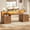 Brown, variant on SEDETA 63" Farmhouse Computer Desk with Drawers, Home Office Desk with LED Lights & Power Outlets, Wood Executive Office Desk with 2 Printer Stand & Monitor Stand, Large Gaming Desk, White Brown