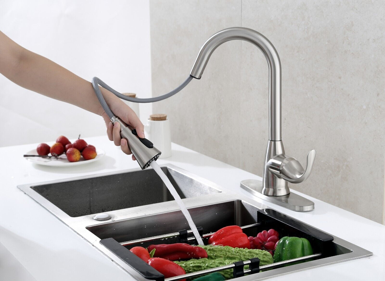 Frigidaire Alexis Single Handle Pull Down Kitchen Sink Faucet in Brushed Nickel with 3 Function Spray Head 23-Frigidaire-Alexis-BN