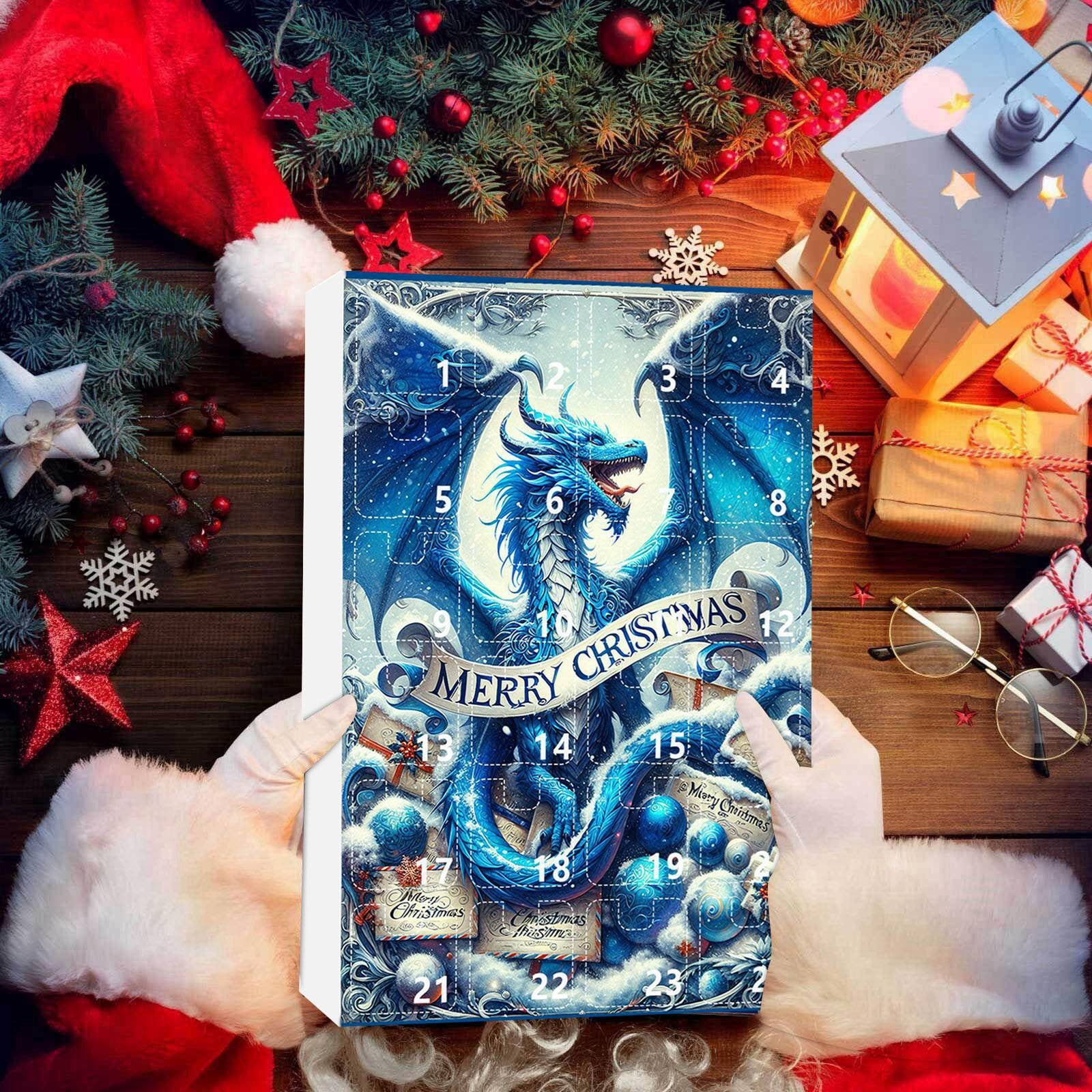 Tupukom Advent Calendar 2025 24 Days Countdow Calendar Christmas Tree Hanging Ornaments Dragon Ornaments for Christmas Tree Hanging Decor Acrylic
