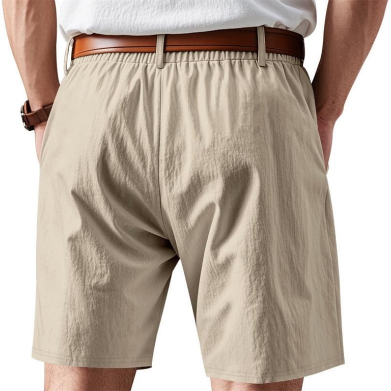 YLSDY Men's Linen Shorts Summer Pleated Business Casual Dress Shorts 7 Inch  Walking Bermuda Beach Designer Vacation Outfits Khaki M - Walmart.com