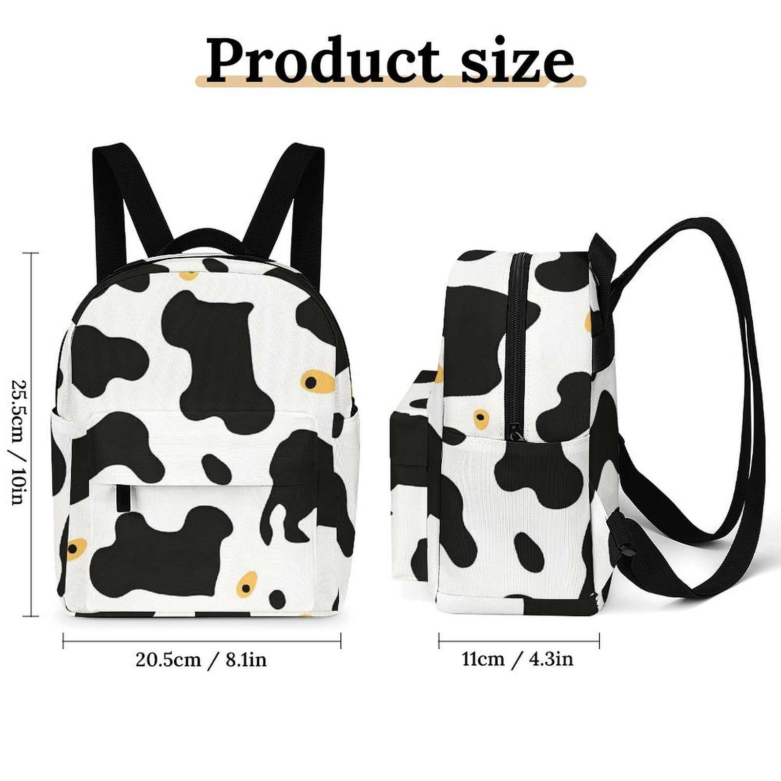 8.1×10in Casual Women'S Backpack With Anti-Contraction And Stretch For Sports Activities Travel Picnics Simple Cow Print Pattern1_4
