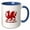 Blue/White, variant on 3drose, Thou Art Mighty Red Dragon Welsh Rugby, 11oz Two-tone Blue Mug