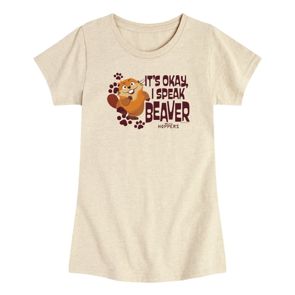 Hoppers - Speak Beaver - Toddler Girls Fitted Short Sleeve T-Shirt