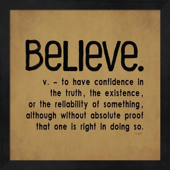 Definitions Believe I 13.25" x 1" Framed Painting Art Print, by Metaverse