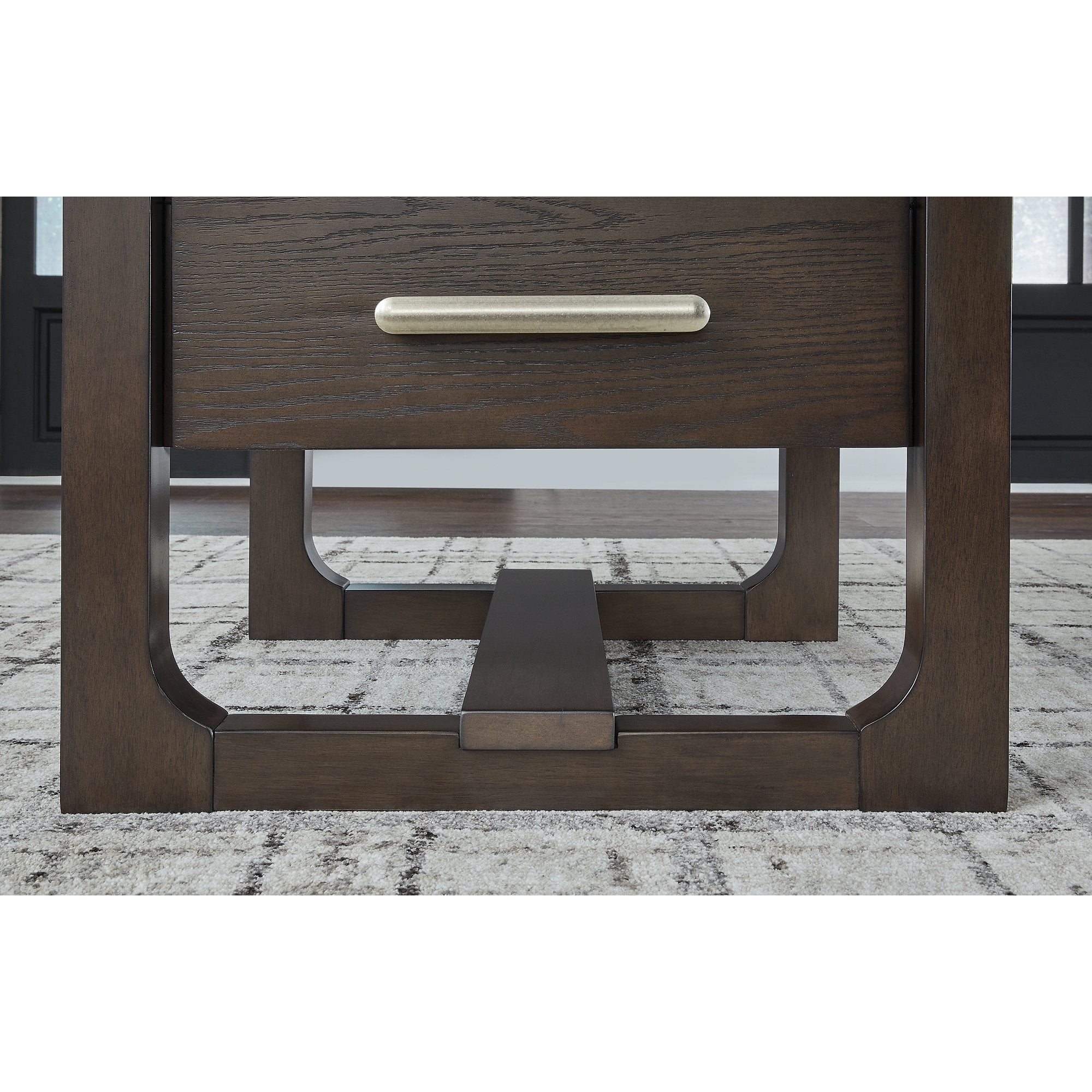 Signature Design by Ashley Breckington Contemporary End Table with Storage Drawers, Dark Brown