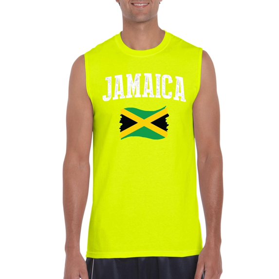 Mens Jamaica Flag Ultra Cotton Sleeveless T-Shirt