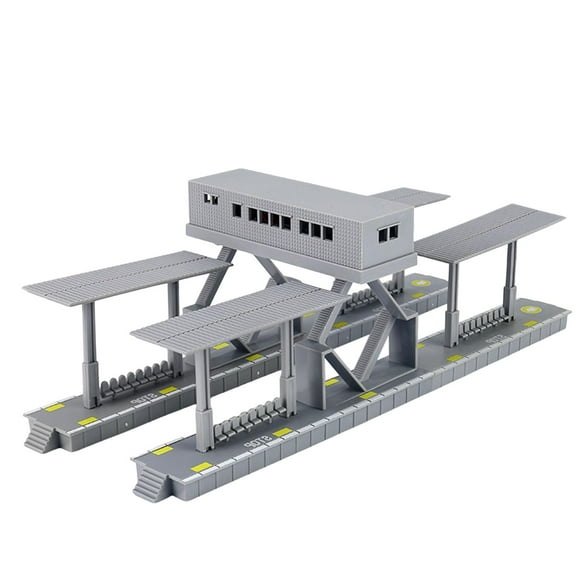 Station Platform Train Track Rail Model for Micro Landscape Street With Lights