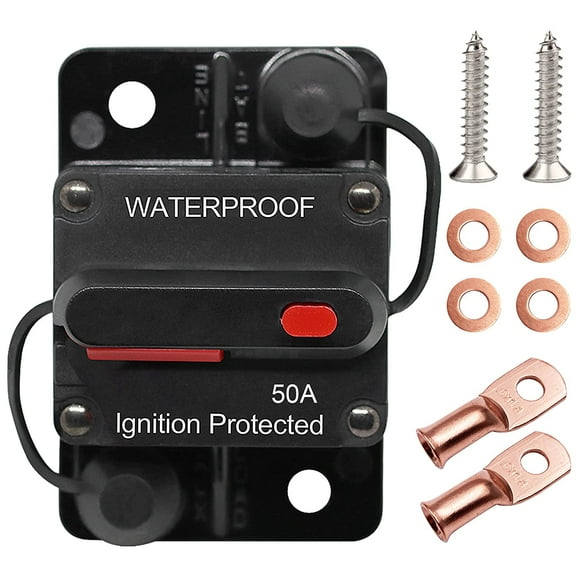 Erayco 50 Amp Circuit Breaker with Manual Reset for Car Marine Trolling Motors Boat ATV Manual Power Protect for Audio