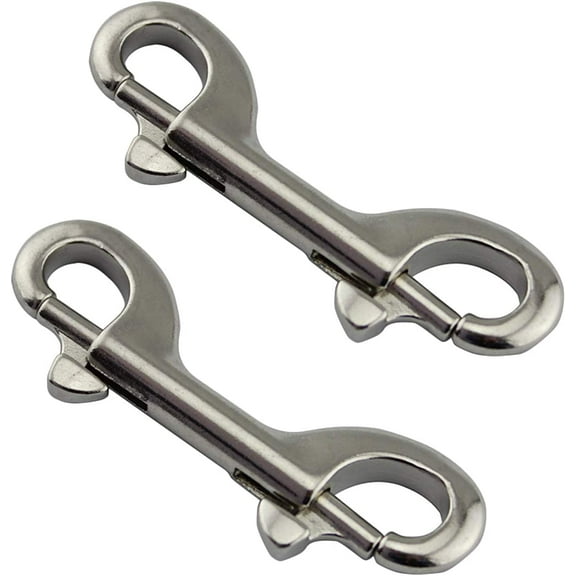 2-Pack 316 Stainless Steel Double Ended Bolt Snap Hook 4-1/2'' Double End Bolt Snaps Hooks Scuba Diving Clips Marine Grade for Water Bucket/Dog Leash/Pet Feed Bucket & Hammock/Horse Tack and More
