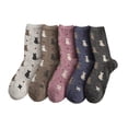 thumbnail image 1 of 5 pares de calcetines para dormir con patrón de gatito Calcetines largos antideslizantes Leggings cómodos, 1 of 8
