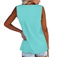 thumbnail image 4 of Ydkzymd Mint Green Tank Tops for Women Cropped Solid Color Funny Sleeveless Tunics Plus Size Fall Button Up T Shirts Henley Flowy Casual Blouses Mint Green L, 4 of 7